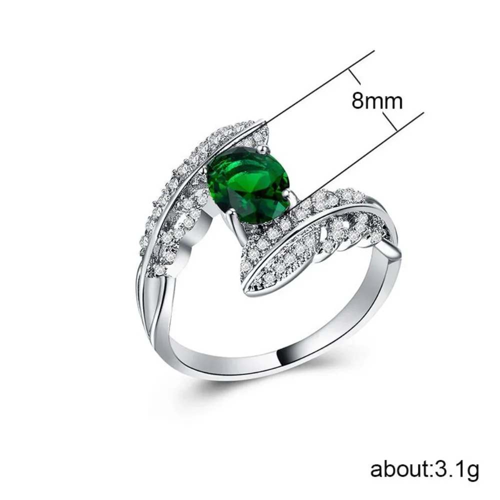 ❤️925 Silver Plated Marquise Cut Green CZ Wedding Ring, GPMB1454